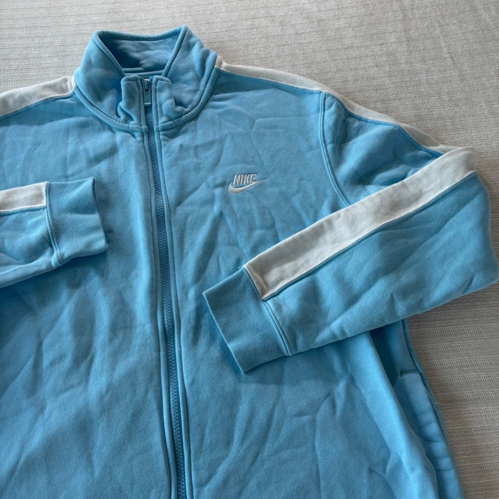 Nike Sportswear Full Zip Club Fleece Track Jacket University Blue White L